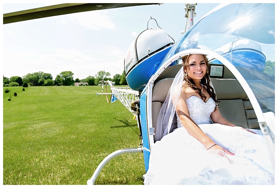 bride in helicopter
