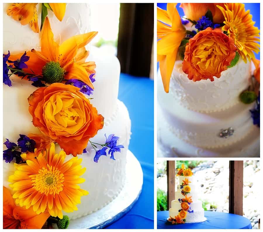 Buttercream cake with orange flowers