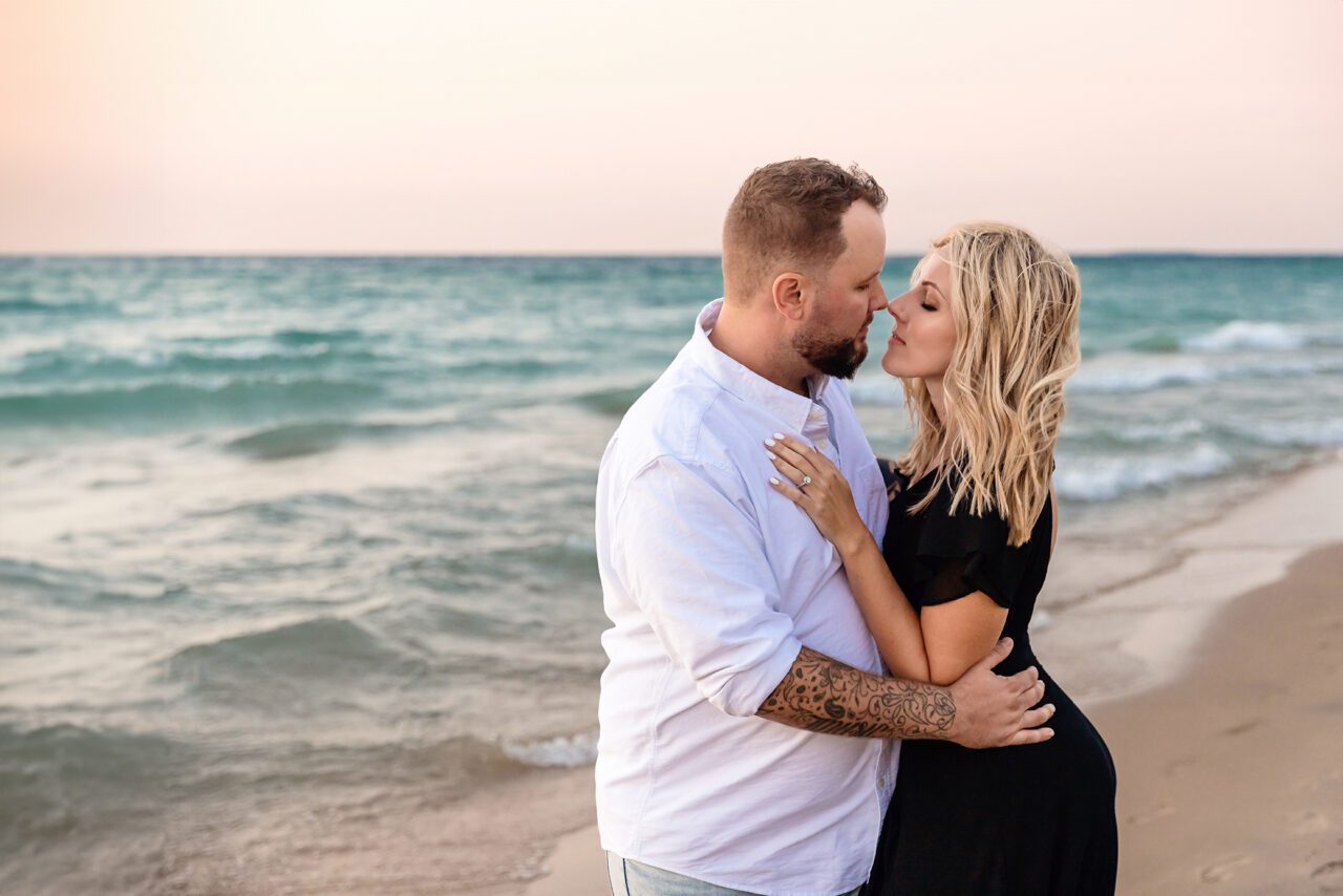 Engagement Photos on Lake Michigan in Frankfort Michigan