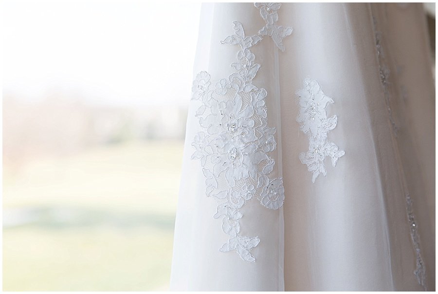 Lace of wedding gown