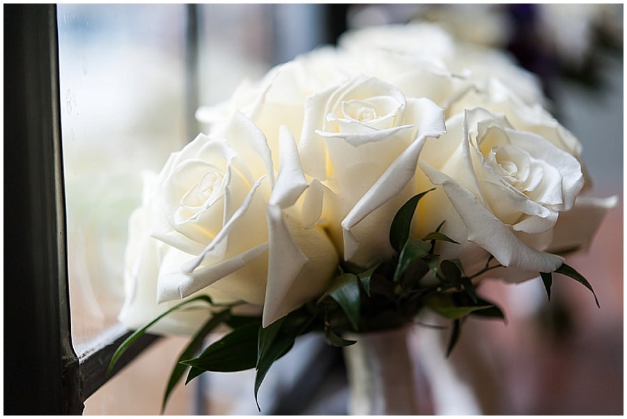 bridal bouquet of white roses