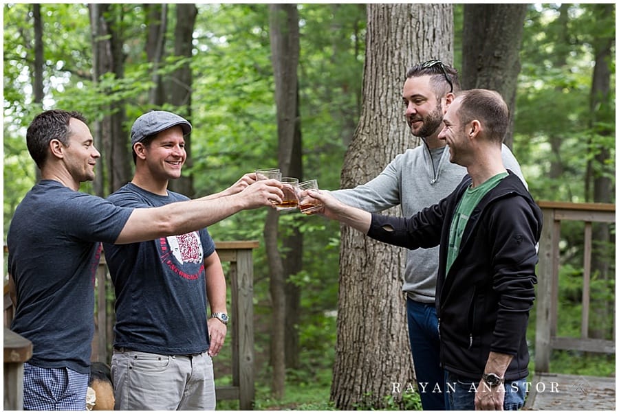 groom toasts prior to wedding