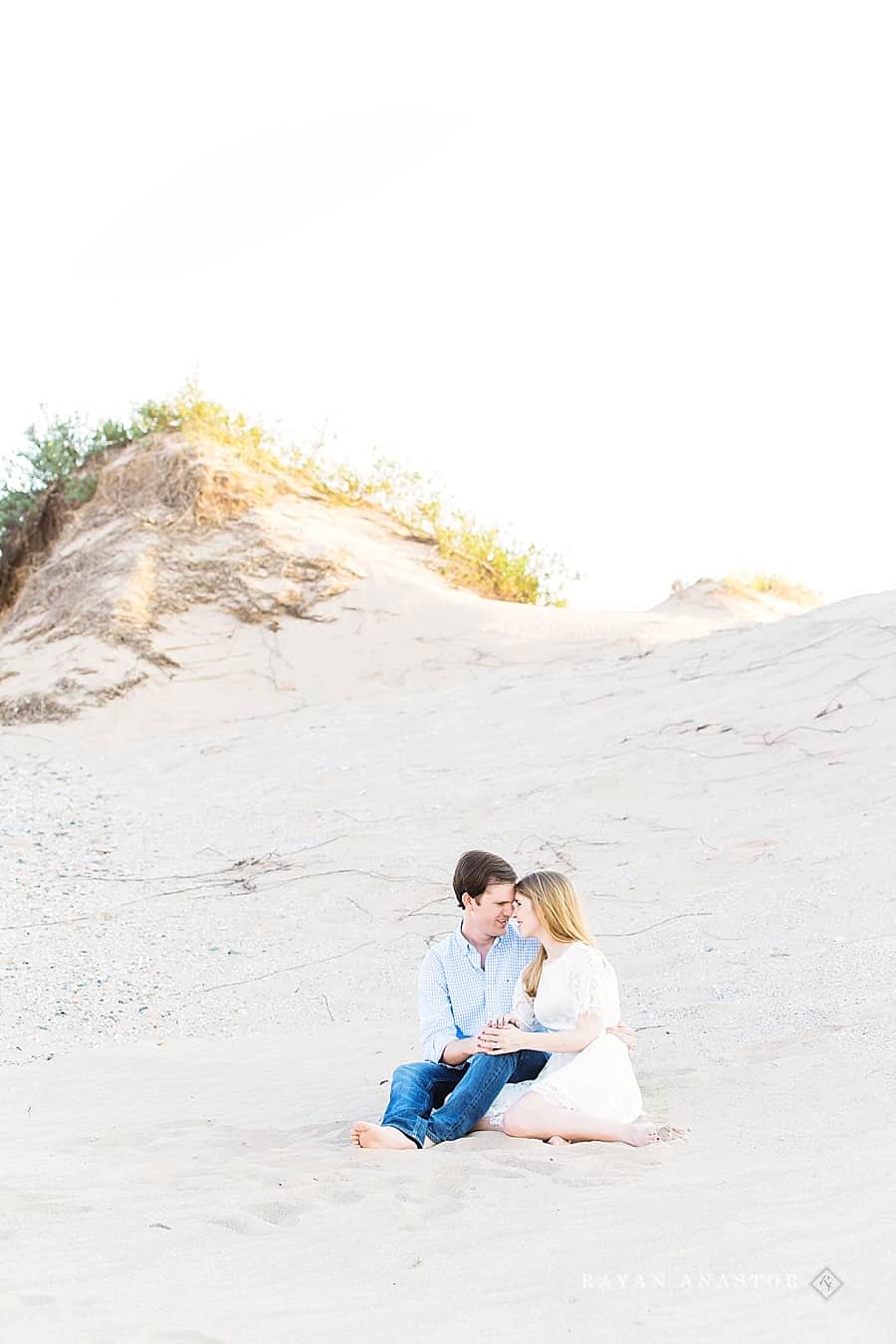 engagement photo in sand dunes in northern michigan near traverse city