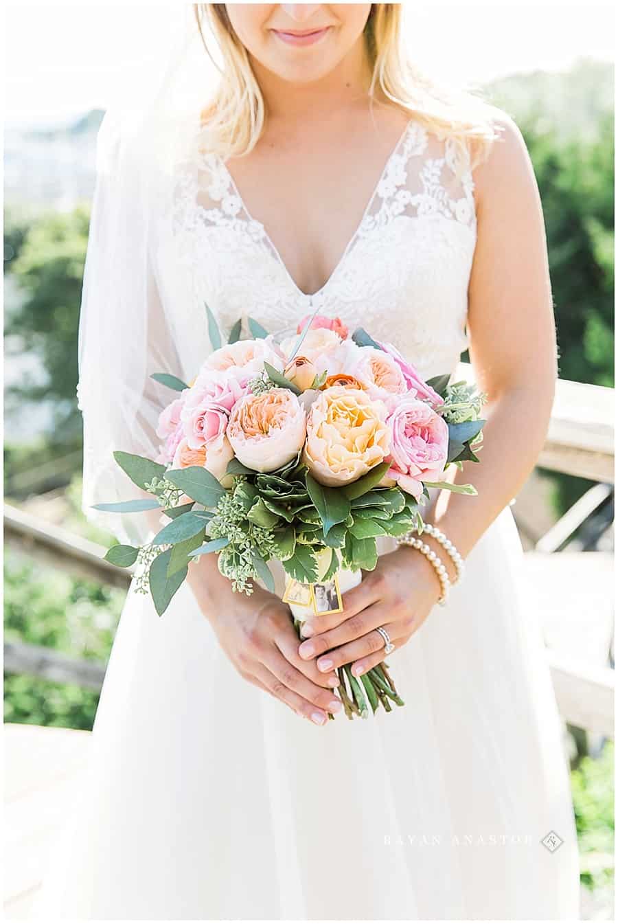 Bridal Bouquet with pinks and oranges