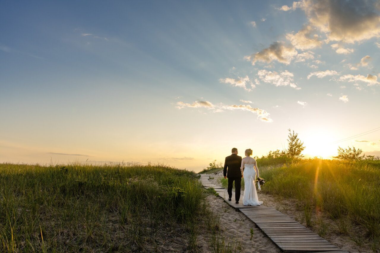 Sunset portraits at Elberta Beach