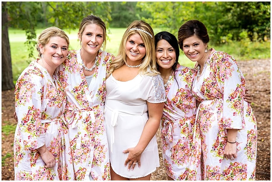 bride and ladies in robes