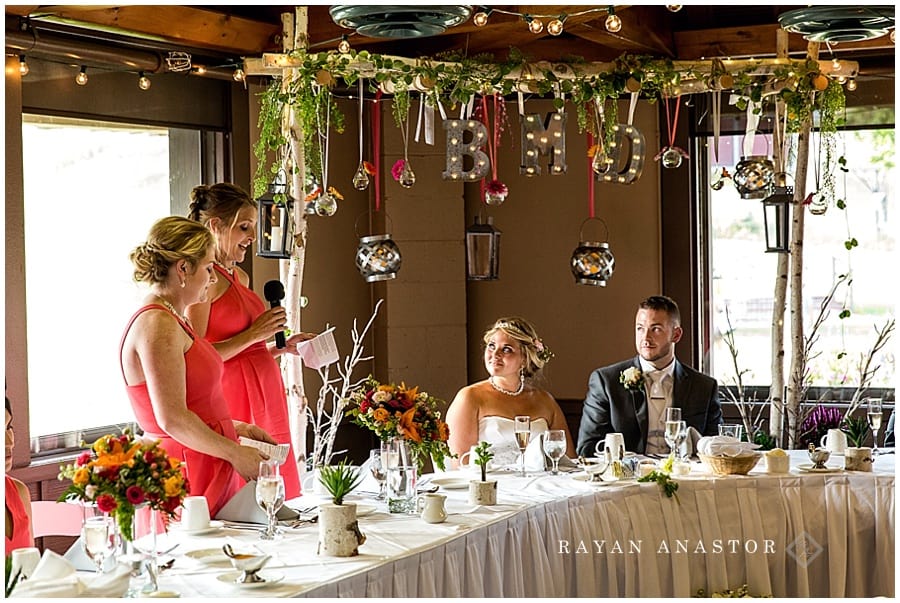 wedding toasts at crystal mountain