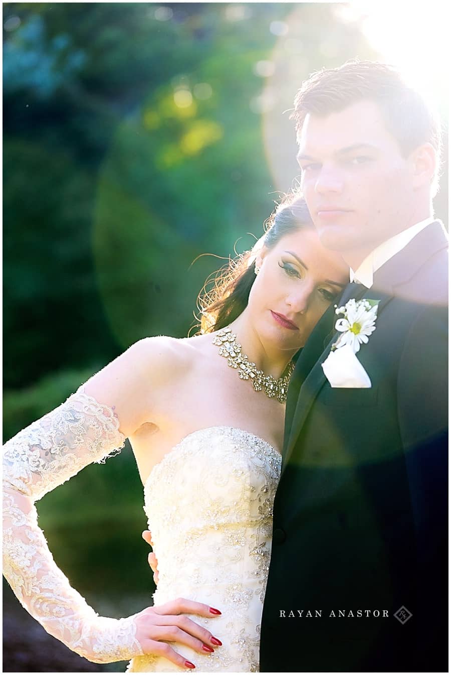 bride and groom portraits at the homestead resort golf course