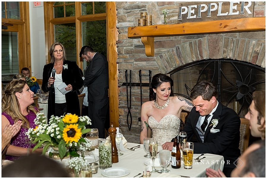 Wedding Reception in Mountain Flowers Lodge at the homestead resort