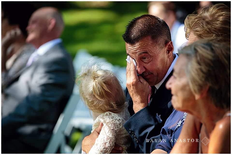 dad crying during wedding ceremony