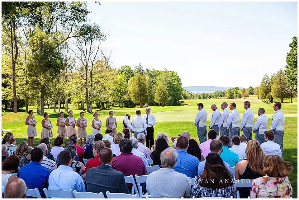 bride and grooms garden wedding at Crystal Lake Wedding Venue