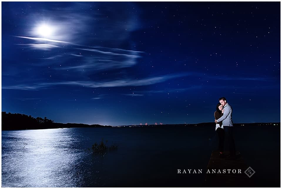 AstroEngagement Photography in Traverse City with Full Moon
