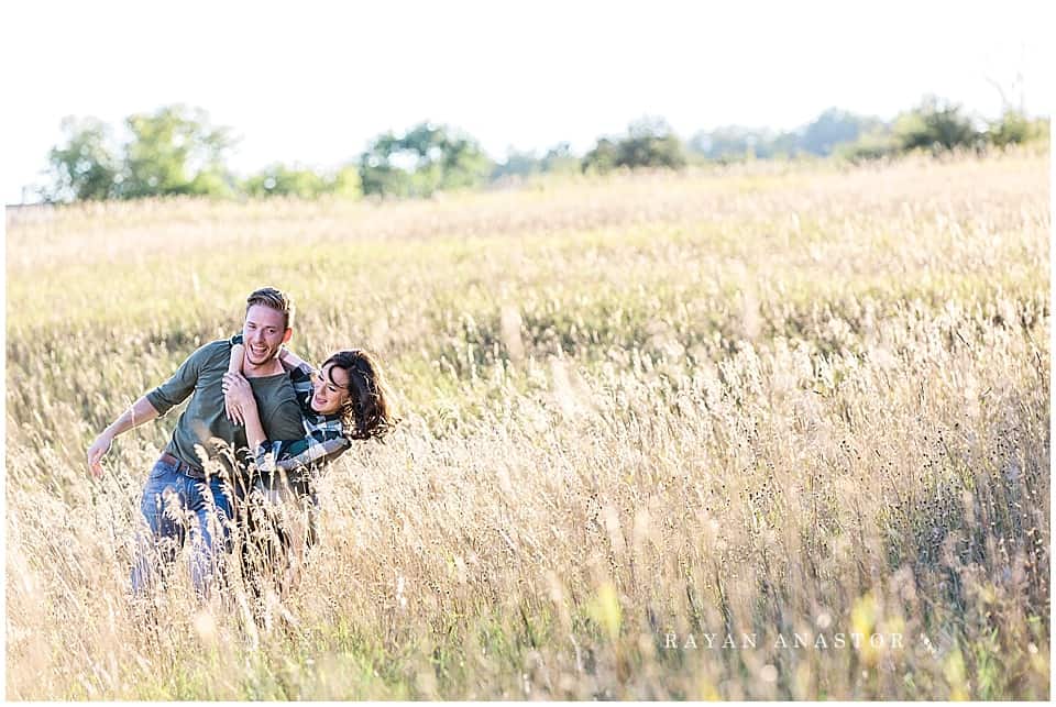 Engagement photos at the Cathedral Barn in the Historic Barns Park