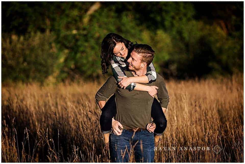 Engagement photos at the Cathedral Barn in the Historic Barns Park