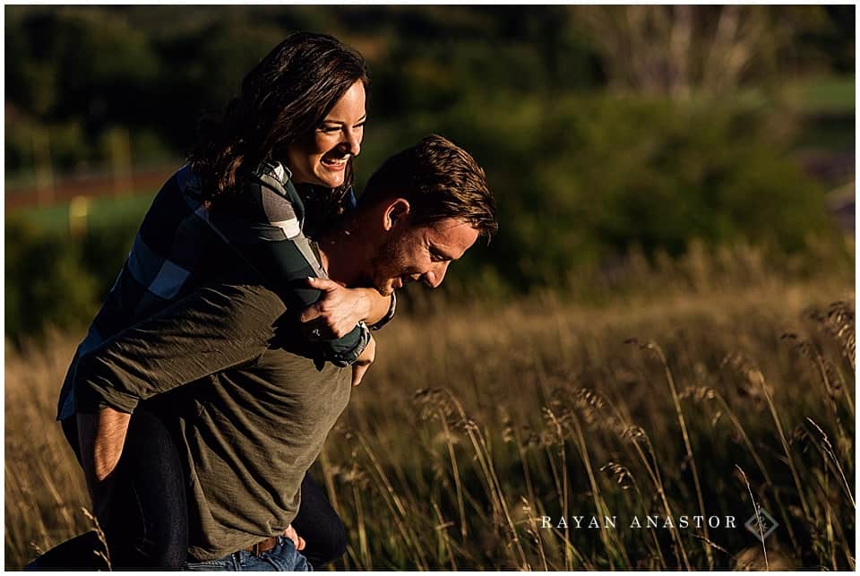 Engagement photos at the Cathedral Barn in the Historic Barns Park