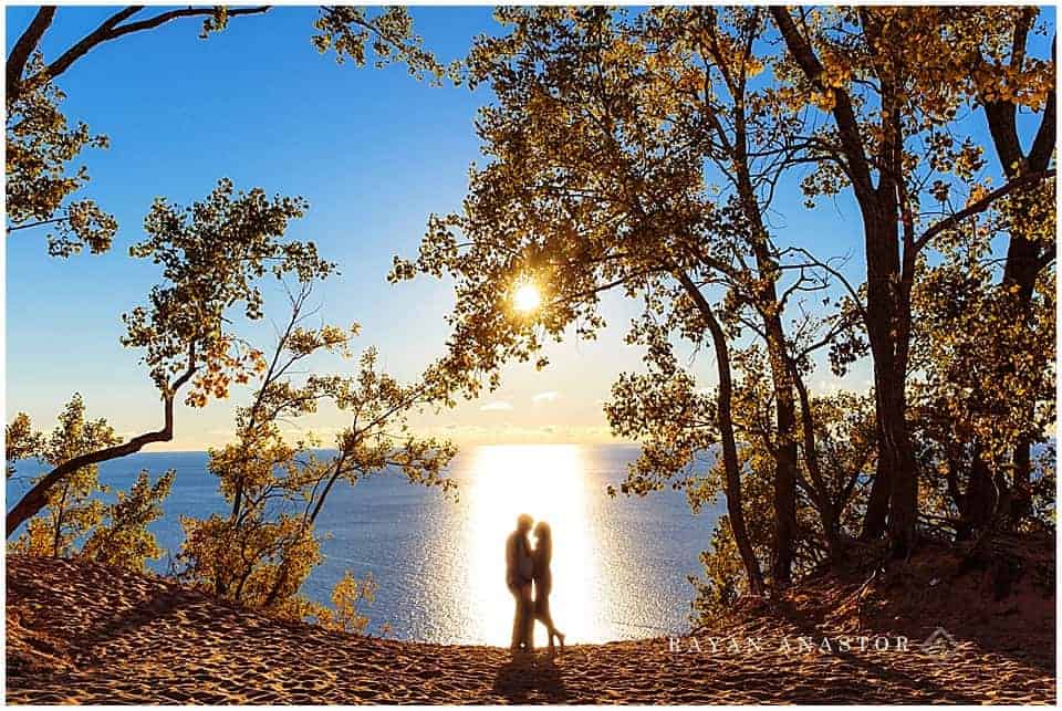 Sleeping Bear Dunes Fall Photo overlooking lake michigan