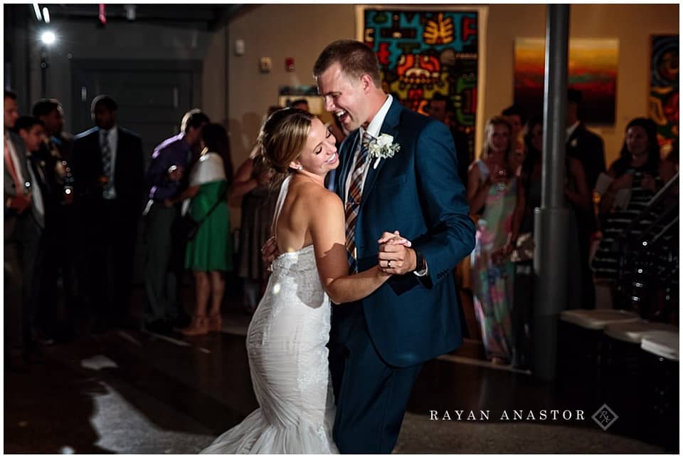 Elizabeth Oliver Art Center Wedding Reception first dances