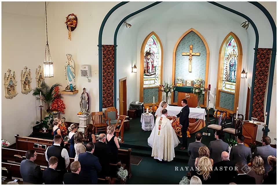 wedding at Saint Wenceslaus church in northport