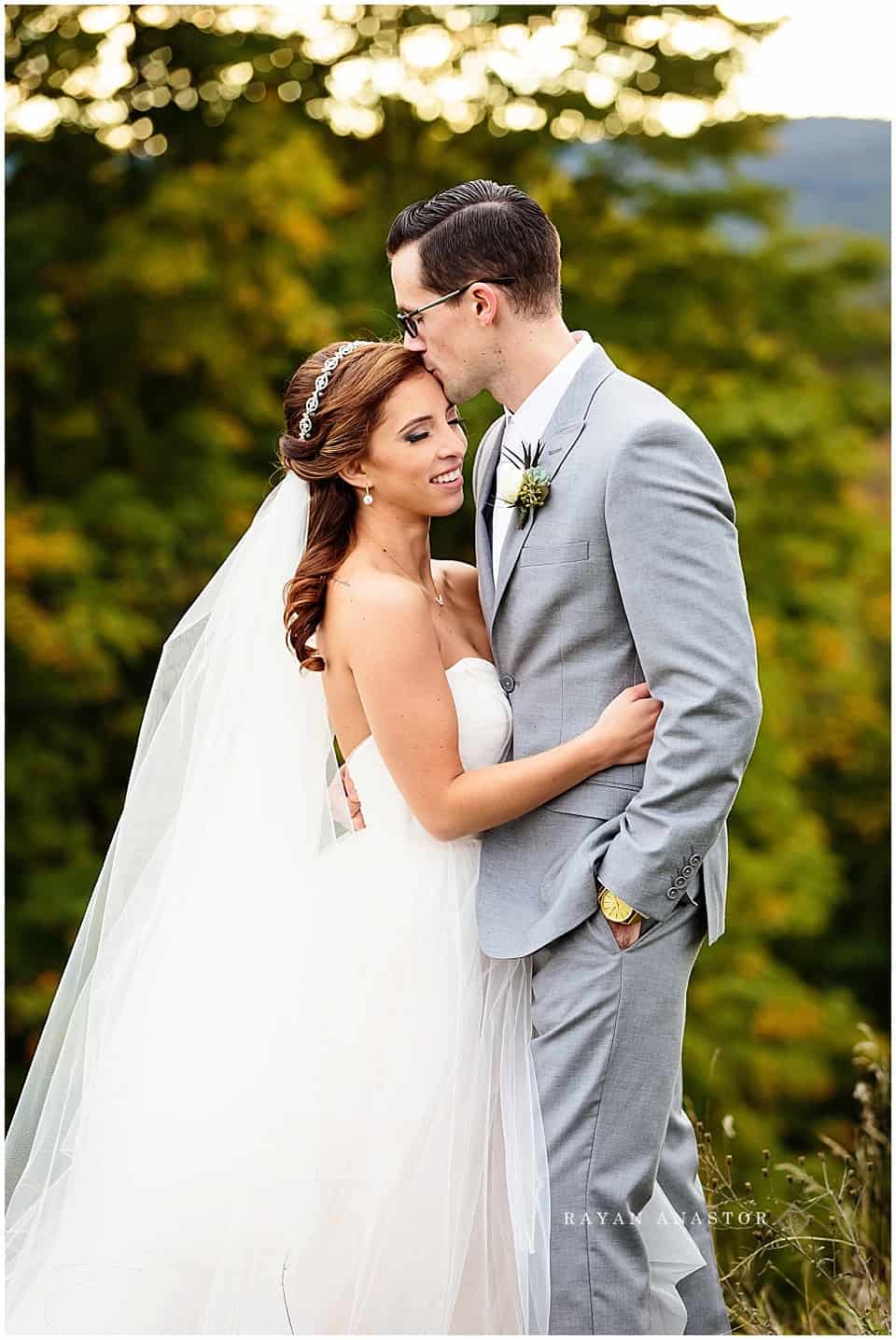 Fall wedding on top of the hill at crystal mountain