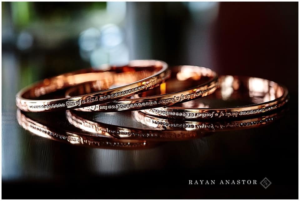 rose gold bracelets for the bridesmaids