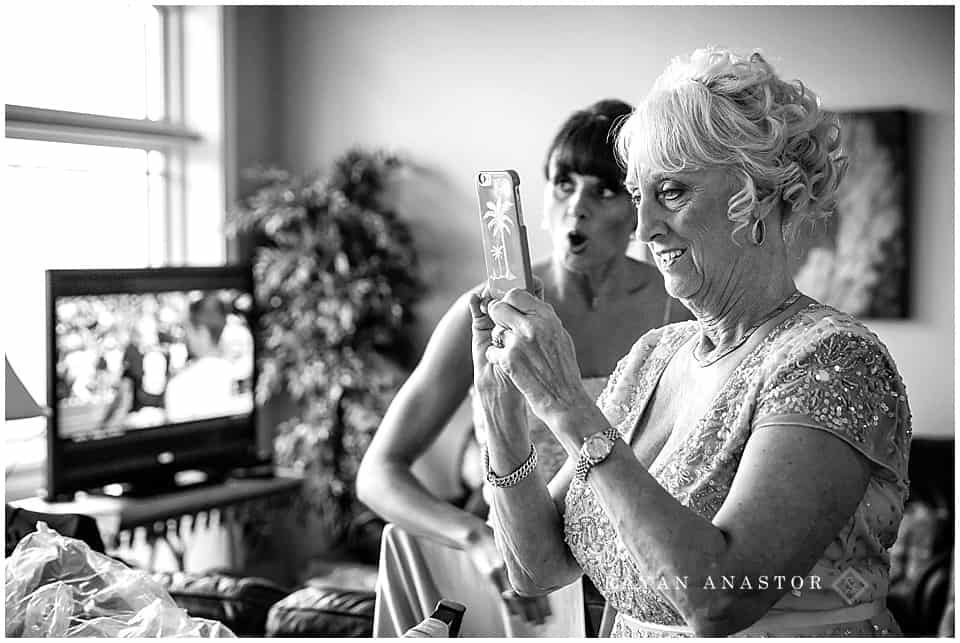 bride getting dressed