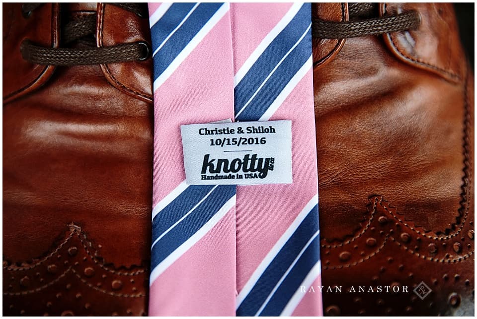 tie for groom with his name on it