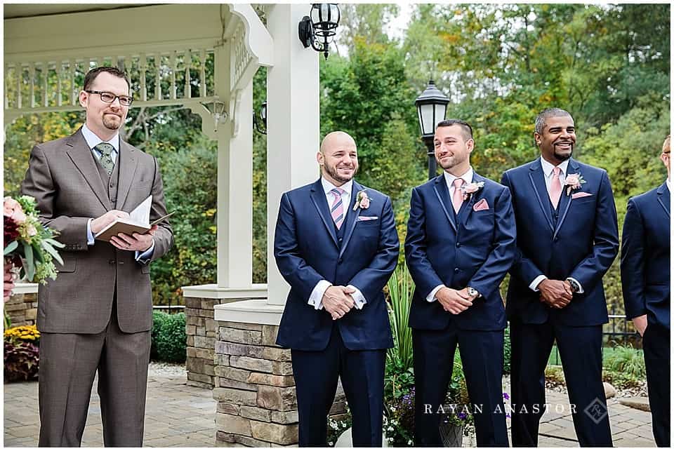 groom crying seeing his bride for the first time