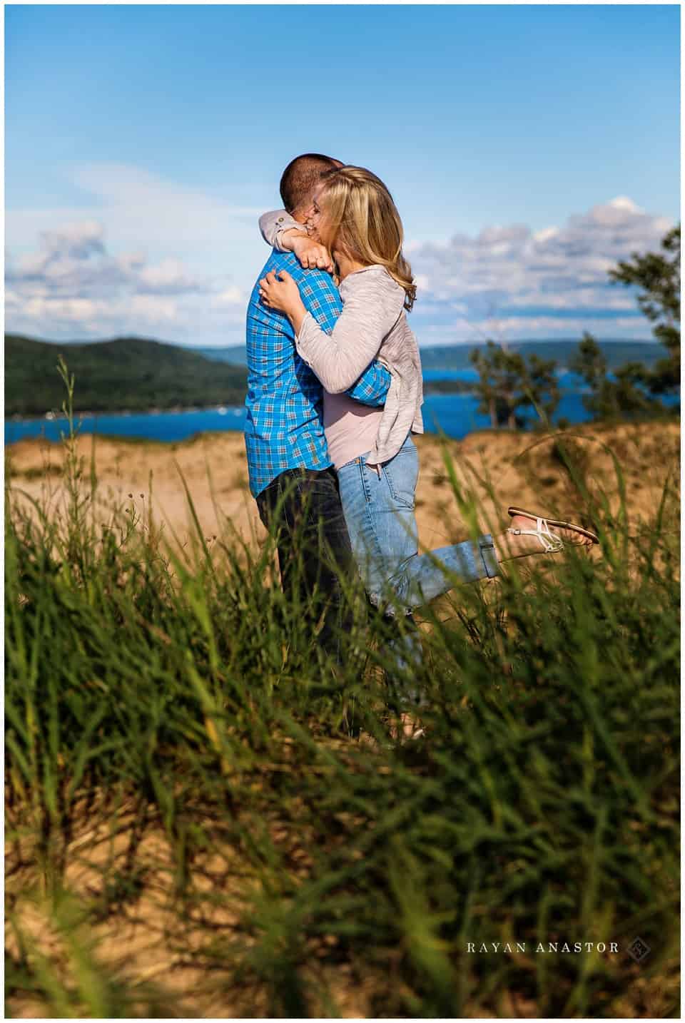engagement photos in sand dunes