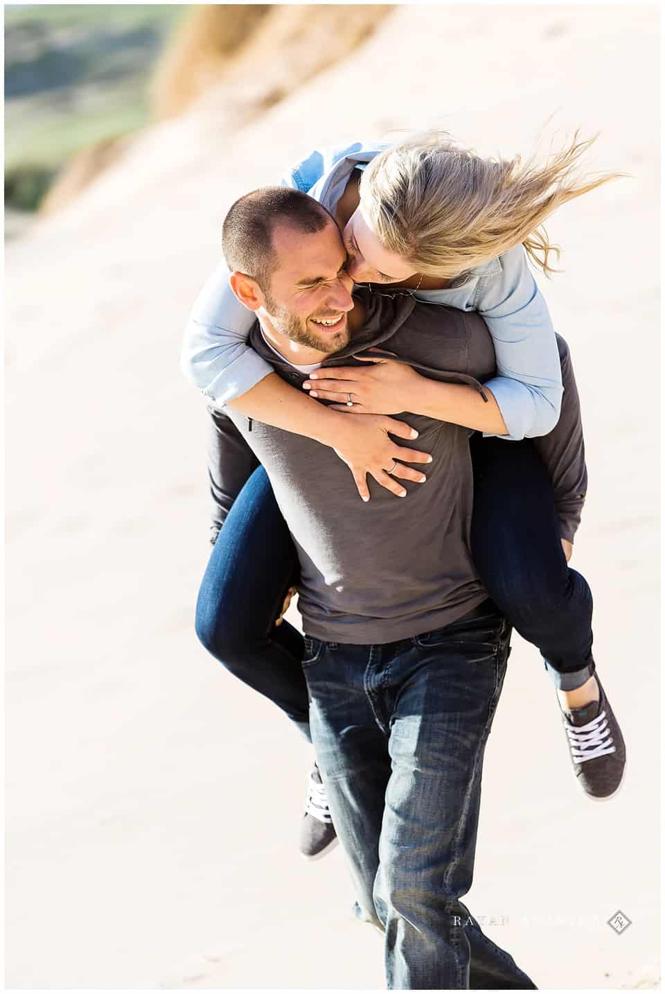 engagement photos in sand dunes