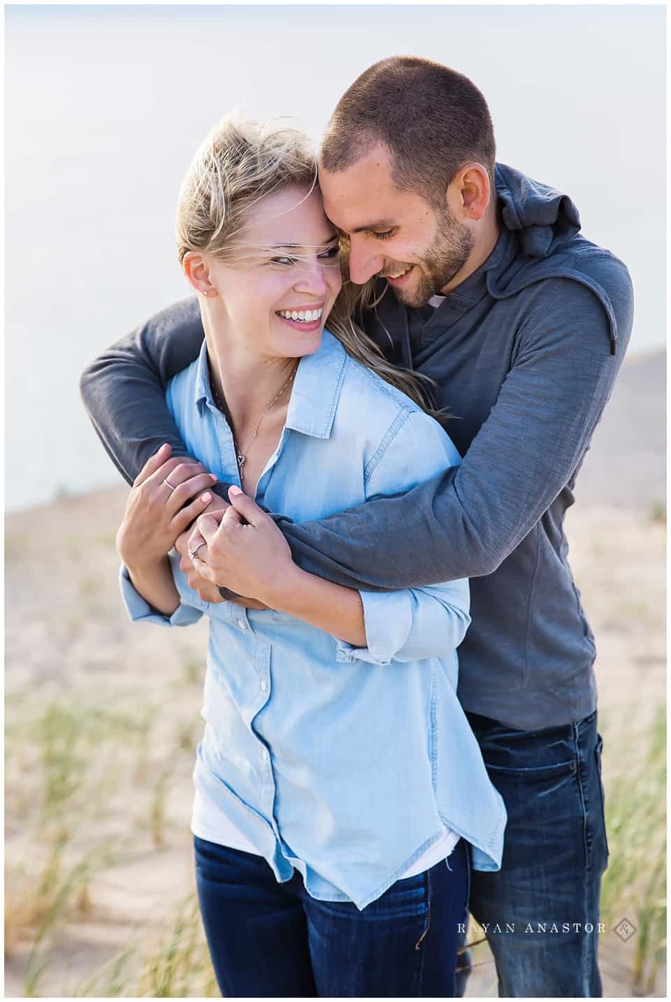 Sleeping Bear Sand Dunes Engagement photos