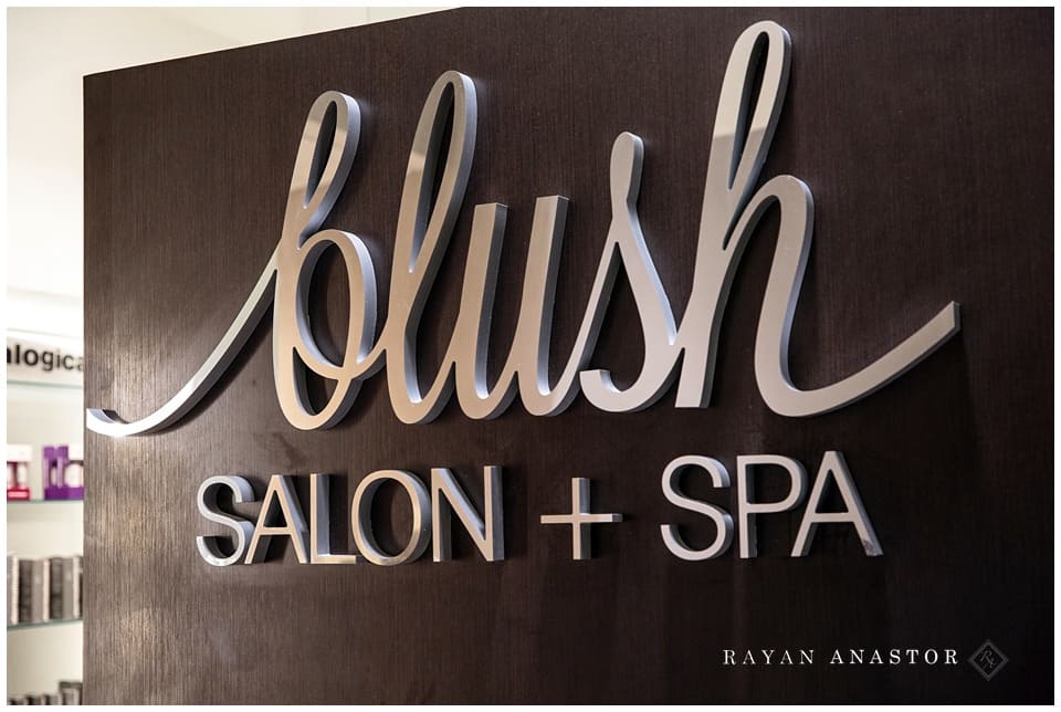 bridal party getting ready at blush salon + spa