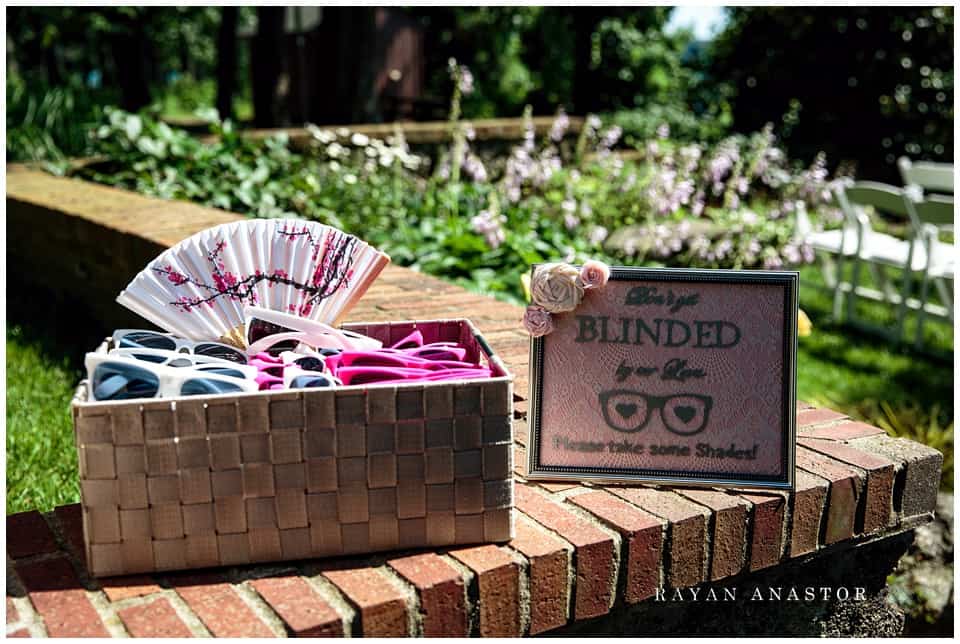 pink wedding details at gull lake