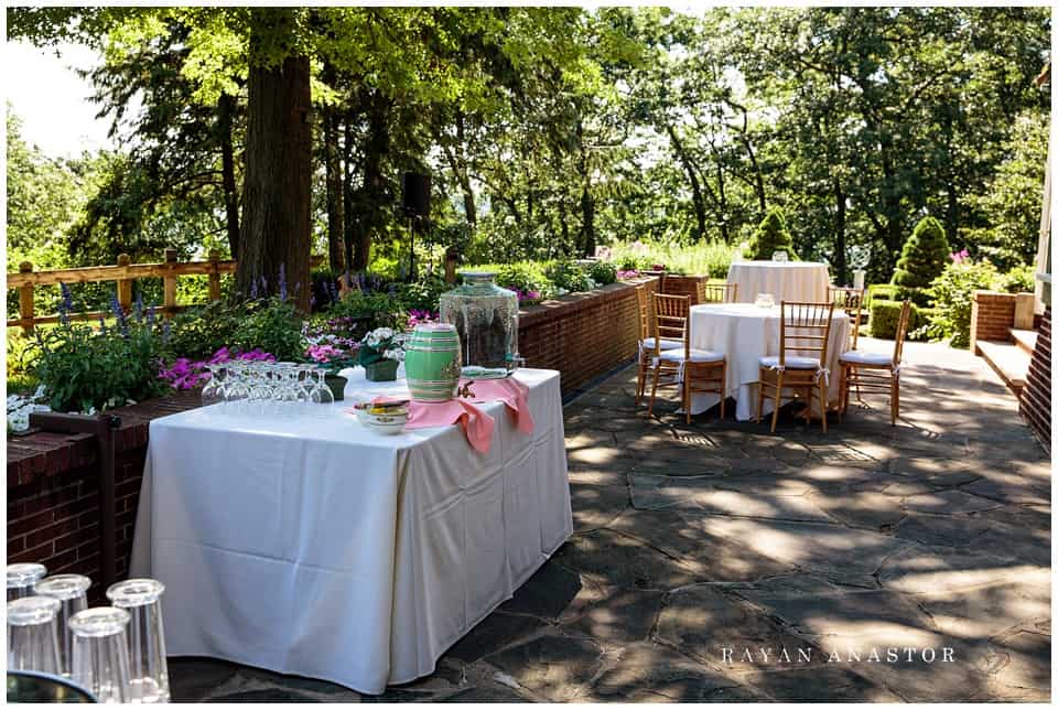 pink wedding details at gull lake