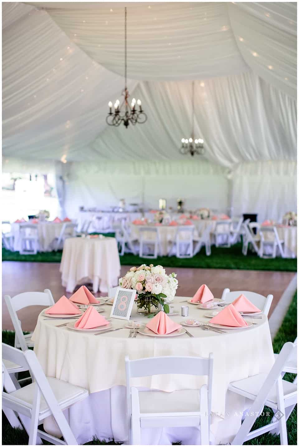 wedding tent reception details