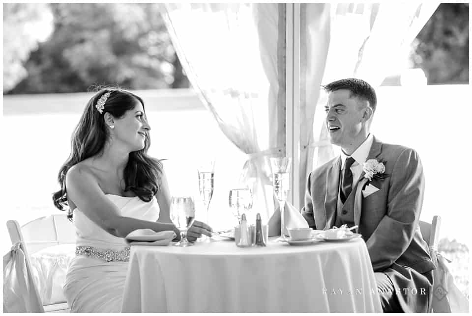 wedding reception in tent at kellogg manor house