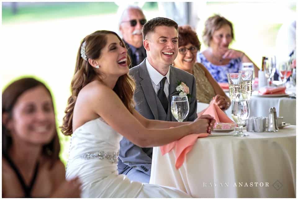 wedding reception in tent at kellogg manor house