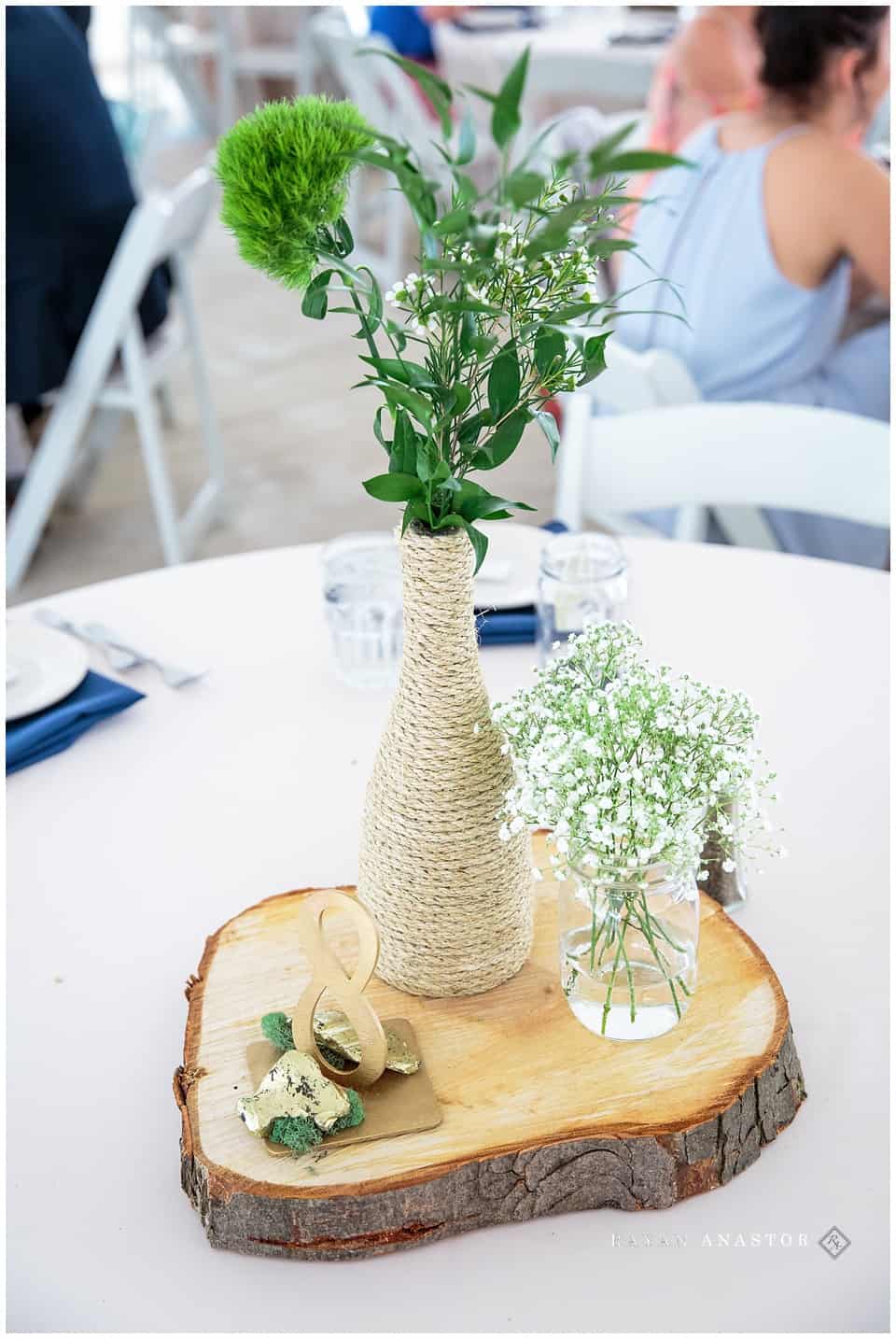 navy and gold table decorations for wedding