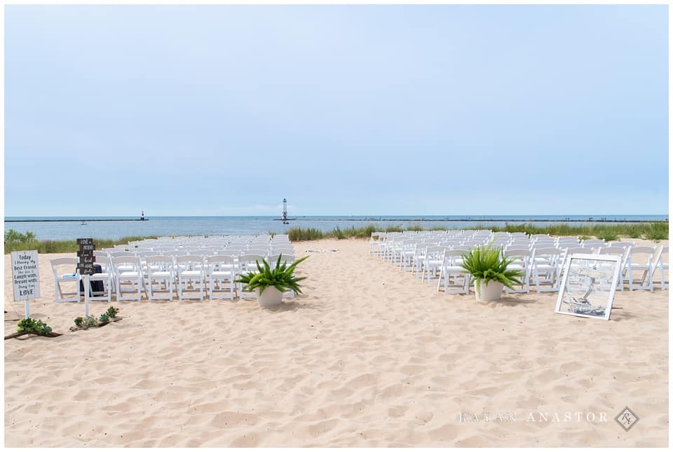 frankfort michigan beach wedding