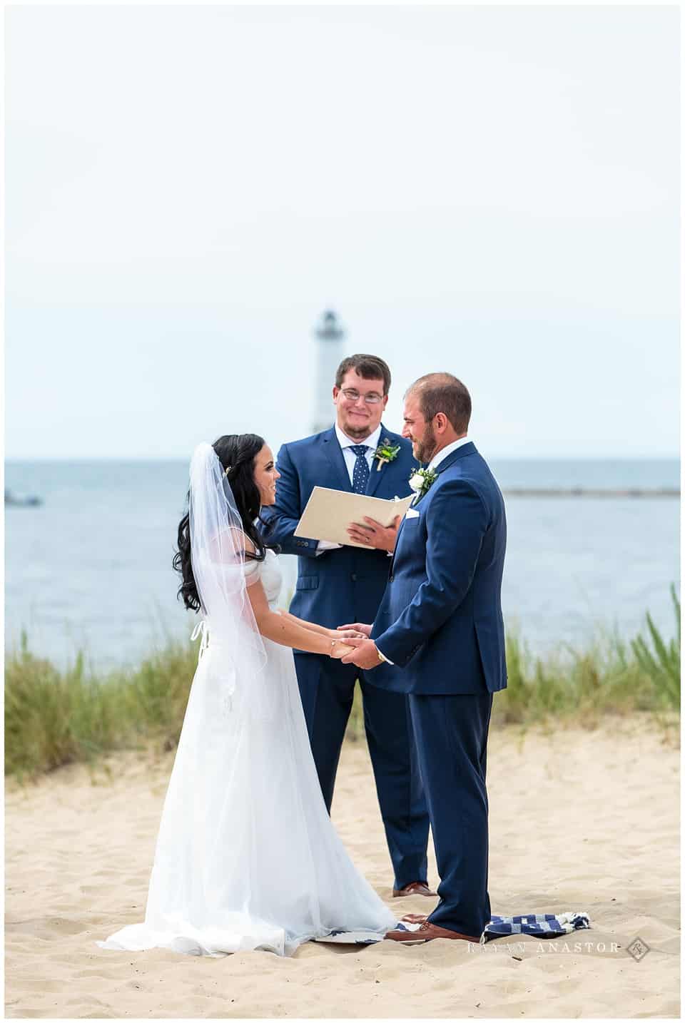 frankfort michigan beach wedding
