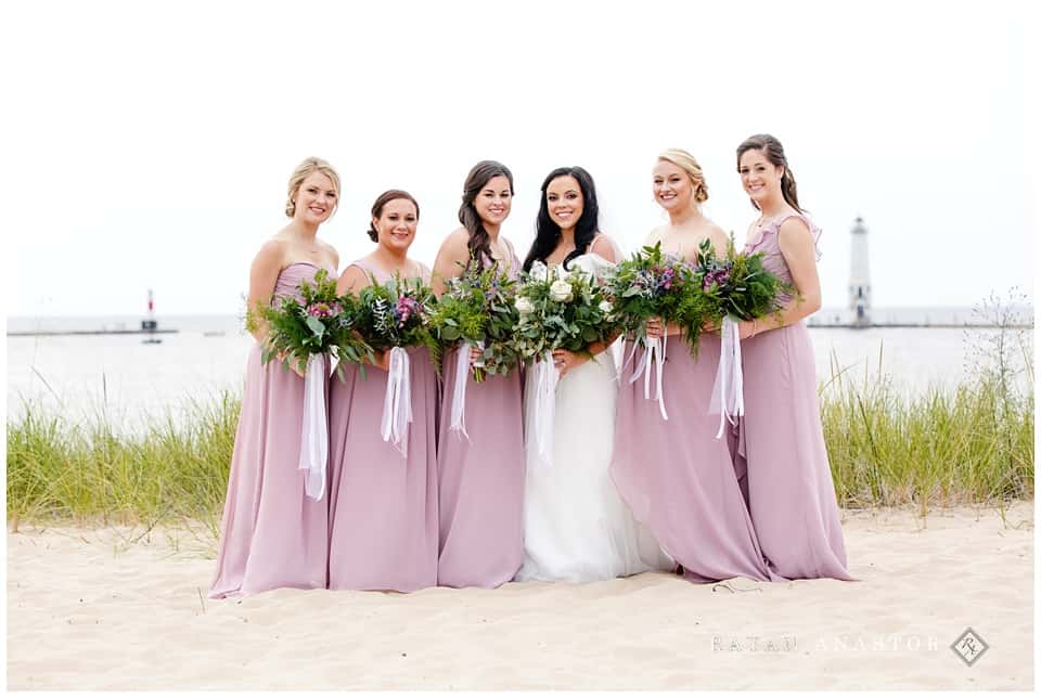 bride and her ladies with florals by victoria