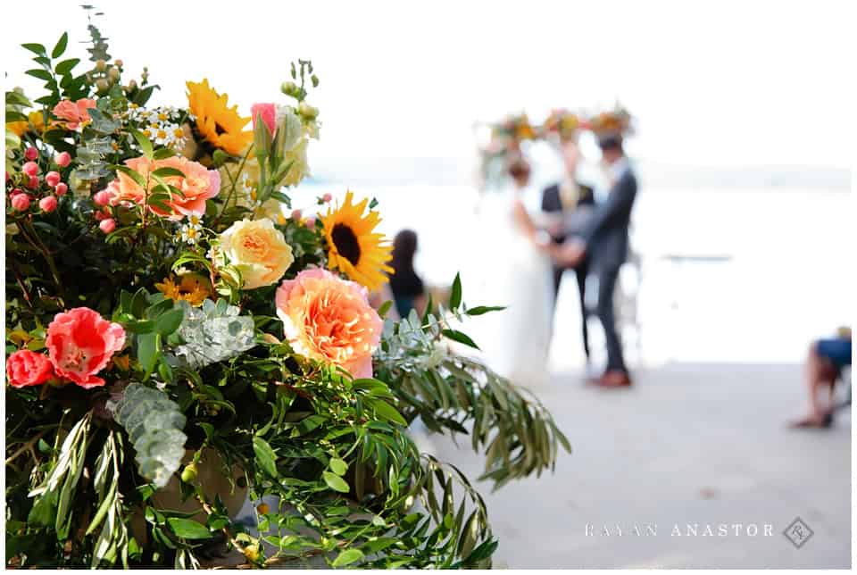 wedding overlooking lake