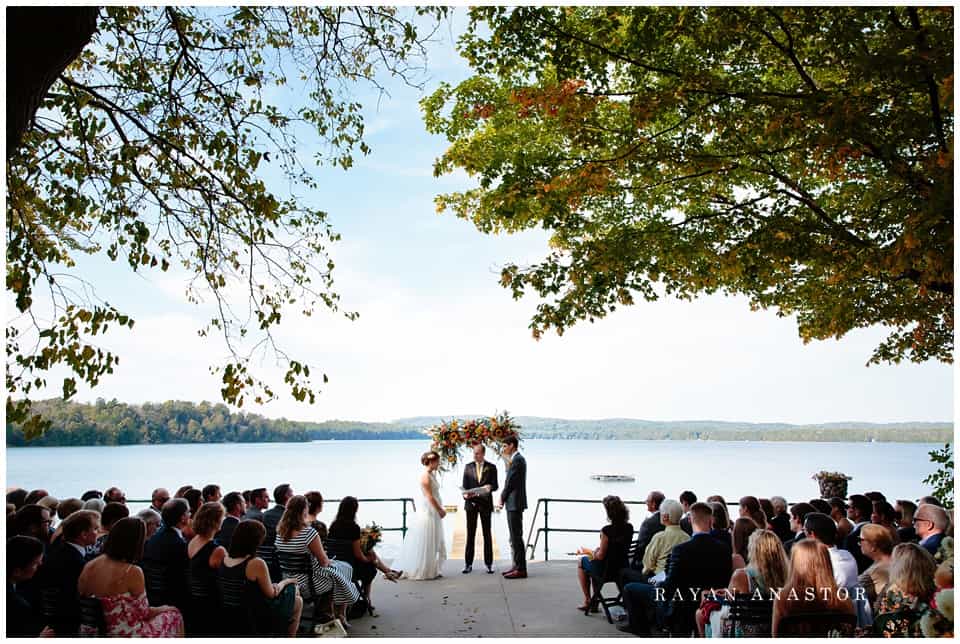 wedding overlooking lake