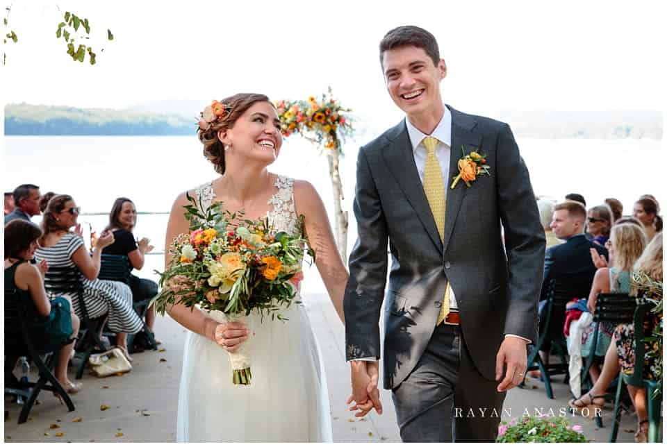 wedding overlooking lake