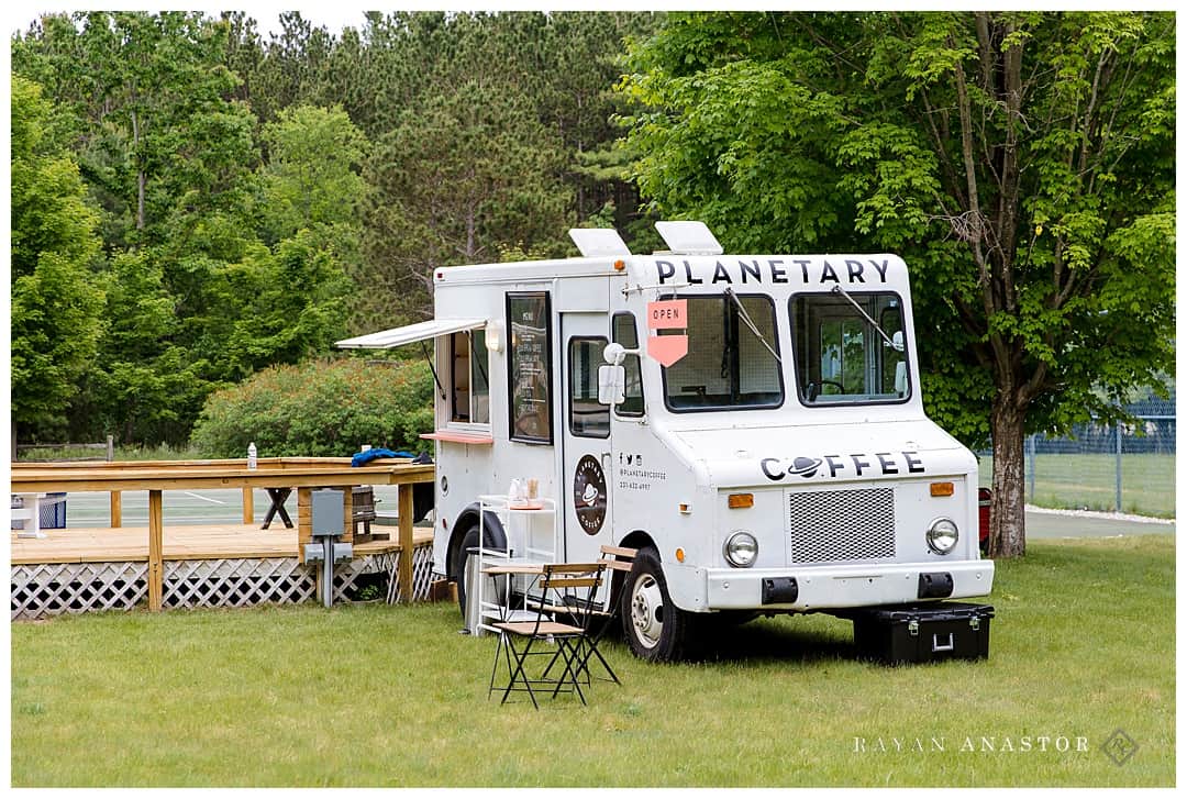 planetary coffee truck at Watervale Inn Wedding