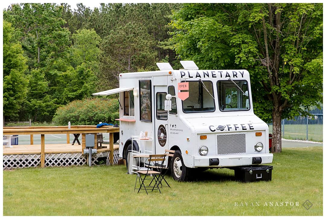 planetary coffee truck at Watervale Inn Wedding