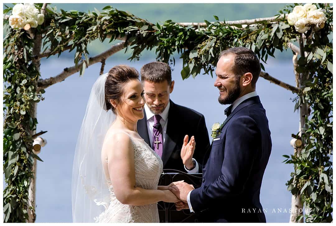 bride and groom laughing at Watervale Inn