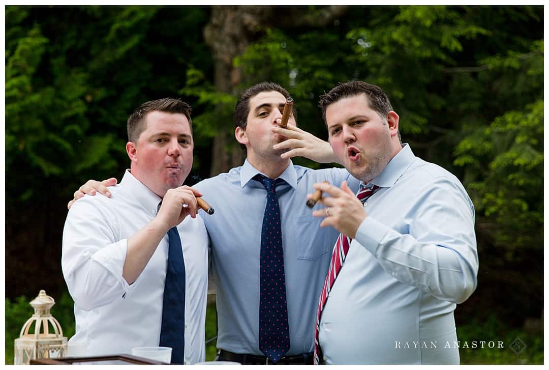 cigar smoking at wedding