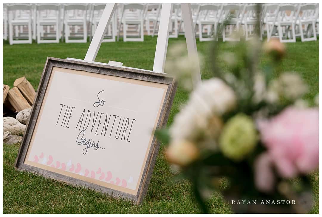 wedding sign let the adventure begin