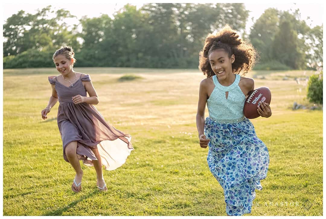 football at wedding reception