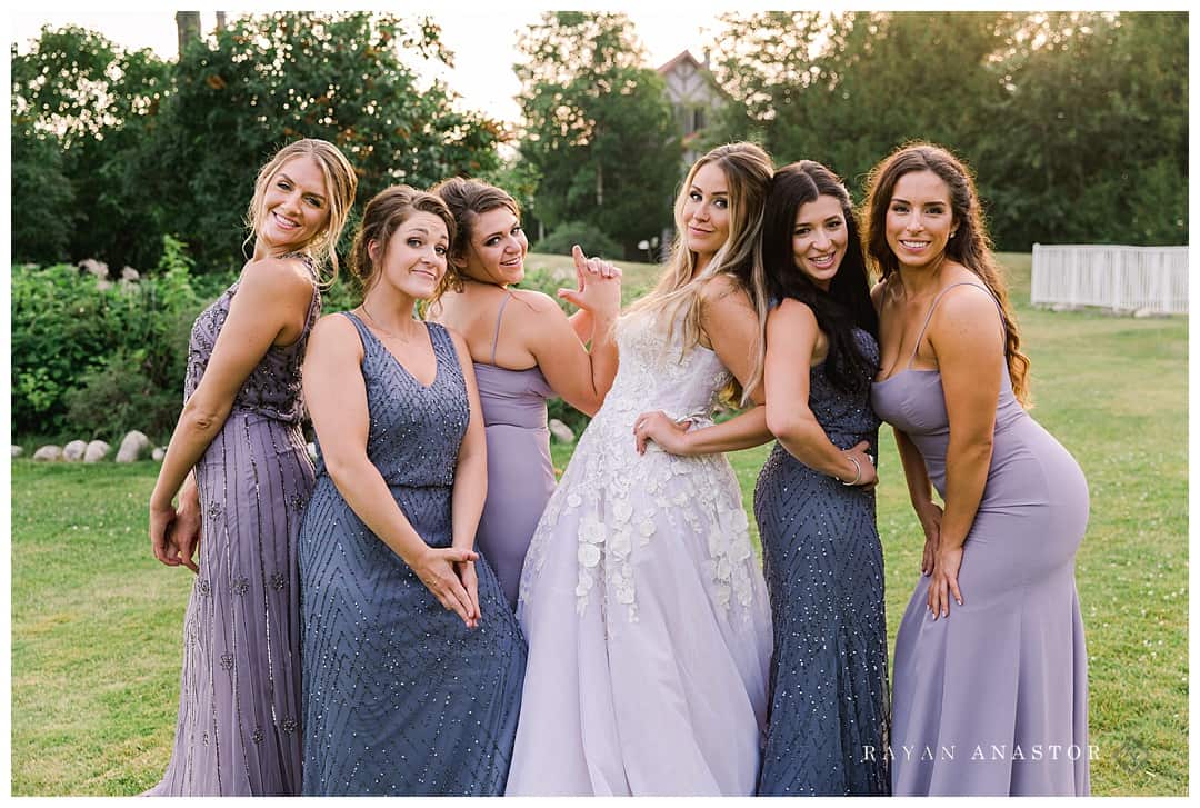 bridesmaids having fun